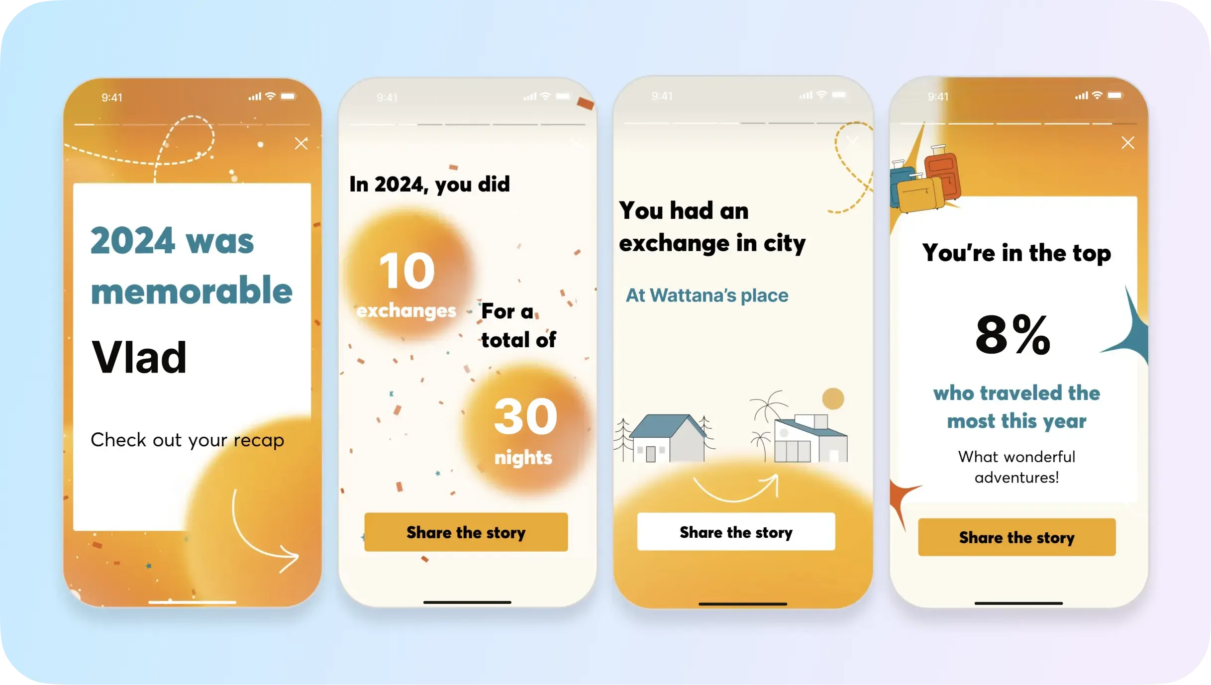 HomeExchange использовали ежегодную сводку в сторис для повышения DAU